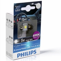 Автолампа светодиодная PHILIPS C5W FEST X-TREMEVISION LED 4000K 1W 30mm (2шт.)