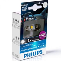Автолампа светодиодная PHILIPS C5W FEST X-TREMEVISION LED 6000K 1W 43mm (2шт.)