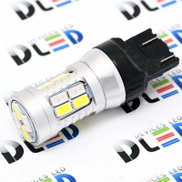 Светодиодная автомобильная лампа DLED W21W - T20 - 7443 - 20 SMD 5730 белый+желтый (2шт.)
