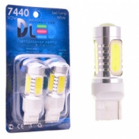 Светодиодная автомобильная лампа DLED W21W - 7440 - HP - 6W + Линза (2шт.)