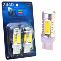 Светодиодная автомобильная лампа DLED W21W - 7440 - HP - 7.5W + Линза (2шт.)